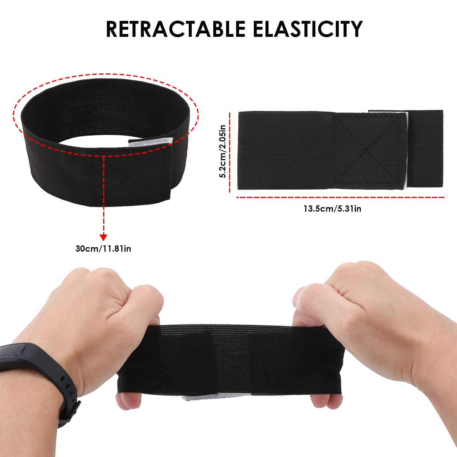 Petyoung Petyoung 15PCS Black Elastic Arm Band Adjustable Mourning Band for Funeral Soccer Football Memorial Use - View 2 of 9