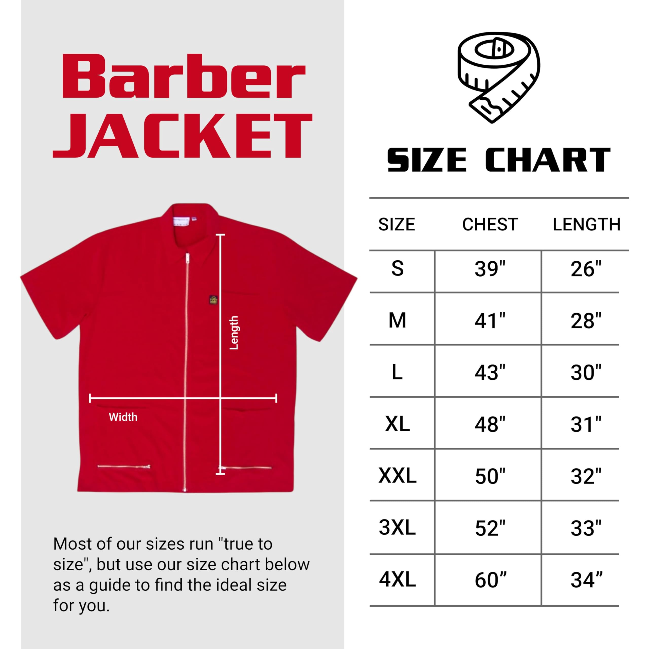 King Midas Empire Professional Hair Barber Jacket Ultra Lightweight Short Sleeves Salon Smocks Red for Stylish Barbers - View 4 of 8