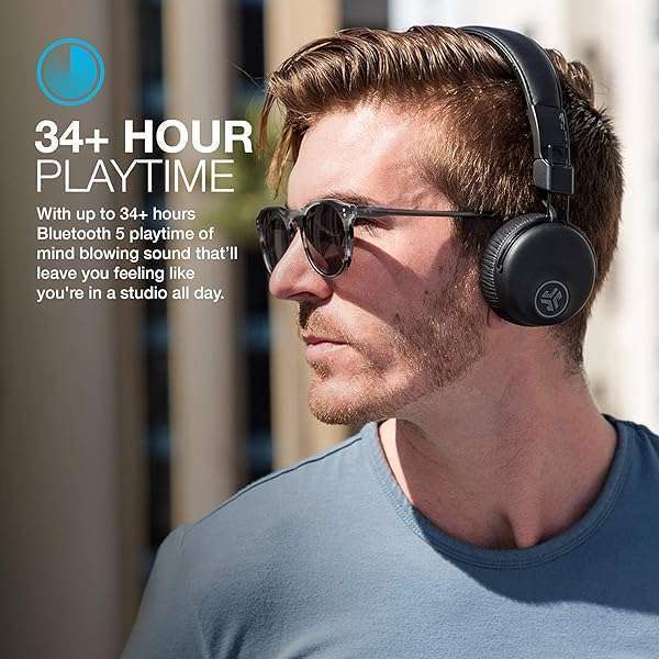 JLab JLab Studio ANC On-Ear Wireless Headphones: 34+ Hour Playtime, Active Noise Cancellation & Custom Sound - View 4 of 7