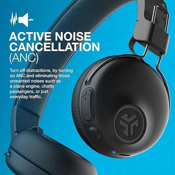 JLab JLab Studio ANC On-Ear Wireless Headphones: 34+ Hour Playtime, Active Noise Cancellation & Custom Sound - View 5 of 7