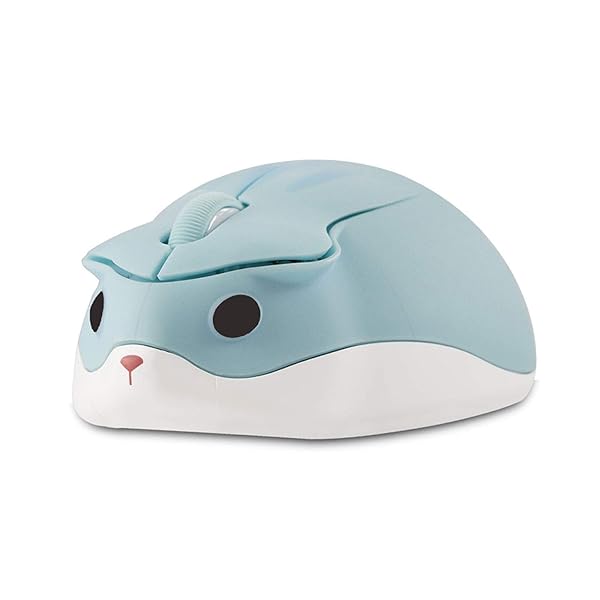CHUYI CHUYI Hamster Wireless Silent Mouse - Cute 1200DPI Portable Mice for Kids, Travel, Home & School - Perfect Gift in Light Blue