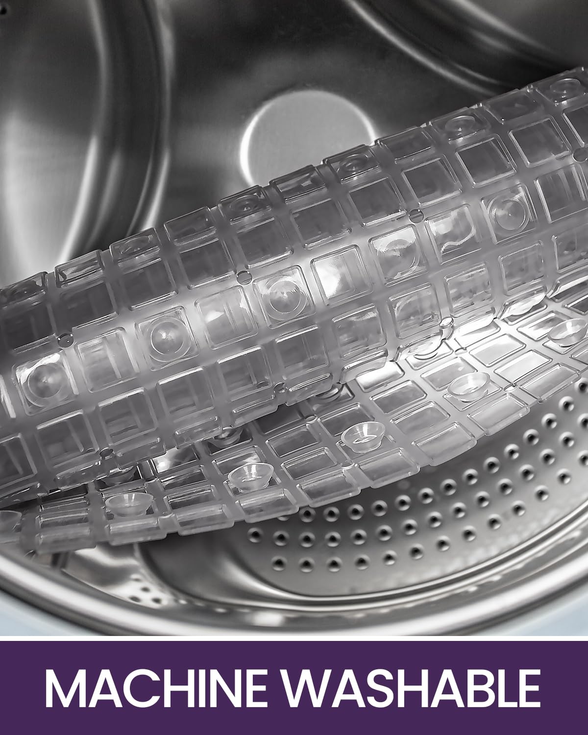 DEXI DEXI Non-Slip Bathtub Mat 39x16 - Extra Long, Suction Cups, Drain Holes, Machine Washable for Safe Showering - View 7 of 9