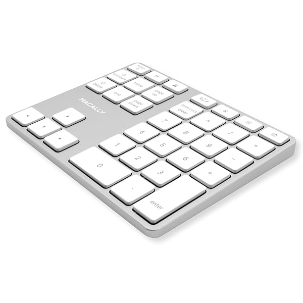 Macally Macally Wireless Number Pad Rechargeable Bluetooth Keypad Ultra Slim 35-Key Numeric Keypad for MacBook iPad iPhone Windows Android - View 2 of 9
