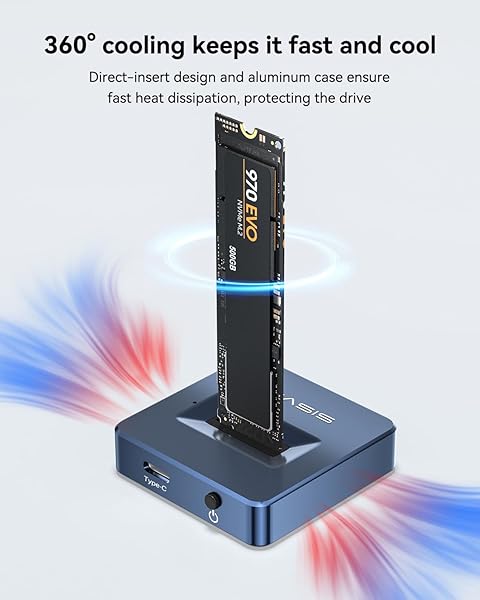FREEGENE ACASIS NVME to USB Docking Station: Fast 10Gbps M.2 Adapter with Aluminium Alloy for NVMe & SATA SSDs - View 3 of 10