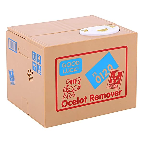 EBTOOLS Cat Stealing Money Bank Cute Kitty Coin Piggy Bank for Kids Creative Gift Auto Money Saving Box - View 8 of 9