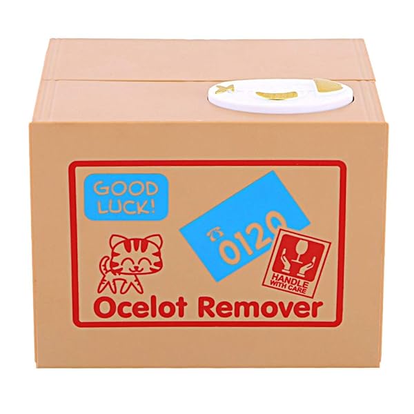 EBTOOLS Cat Stealing Money Bank Cute Kitty Coin Piggy Bank for Kids Creative Gift Auto Money Saving Box - View 9 of 9