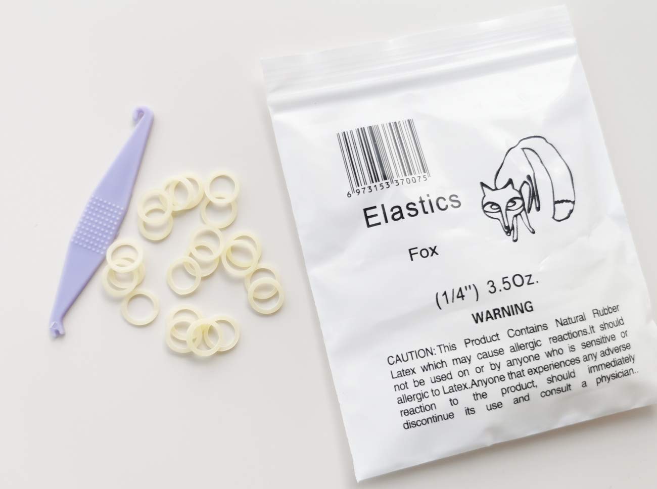 DentalSmile 300 Pcs Amber Elastic Rubber Bands Medium Force Ideal for Dental Orthodontics Dreadlocks Braids and Top Knots Free Placers