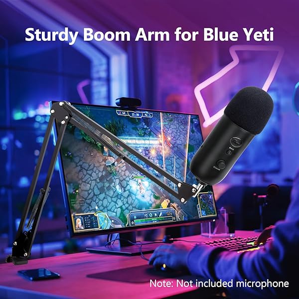 YOUSHARES Blue Yeti Microphone Stand with Foam Cover Suspension Boom Scissor Arm and Pop Filter by YOUSHARES for Optimal Sound Quality - View 7 of 8