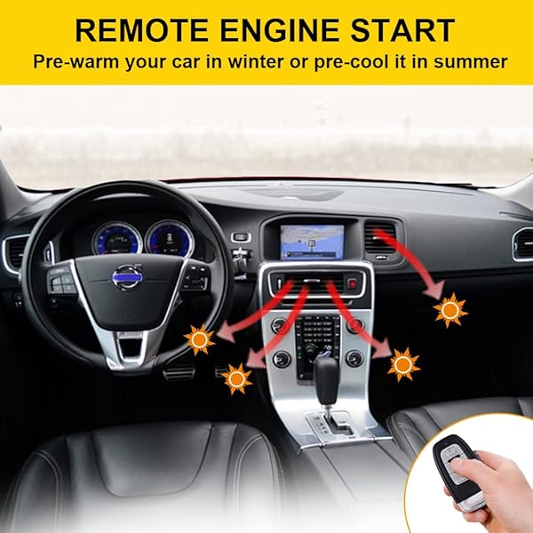 BANVIE BANVIE Passive Keyless Entry Car Alarm System Remote Engine Starter Push to Start Ignition Button Compatible with Original Siren - View 5 of 6