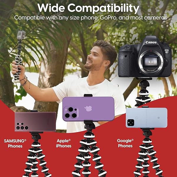 TalkWorks Flexible Tripod for iPhone & Android - Bendable Legs, Remote for Selfies & Vlogging | TALK WORKS - View 4 of 8