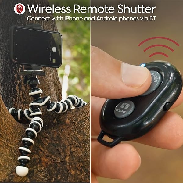 TalkWorks Flexible Tripod for iPhone & Android - Bendable Legs, Remote for Selfies & Vlogging | TALK WORKS - View 5 of 8