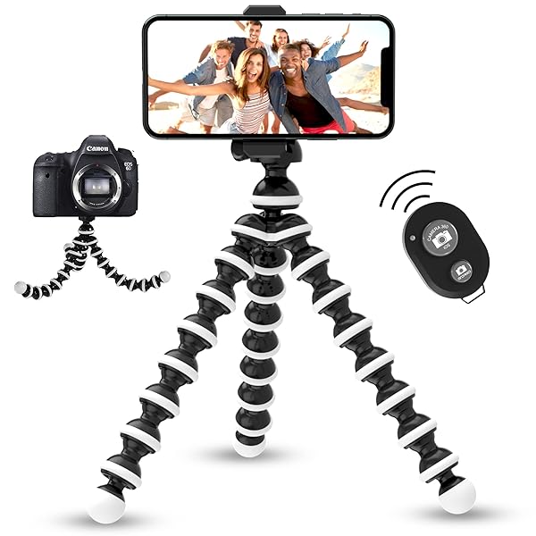TalkWorks Flexible Tripod for iPhone & Android - Bendable Legs, Remote for Selfies & Vlogging | TALK WORKS
