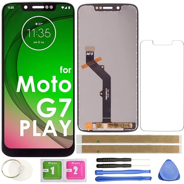 FONTECHO G7 Play LCD Screen Replacement Touch Display for Motorola Moto G7 Play XT1952 Series 5.7 Inch Black Digitizer Assembly