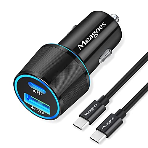 Meagoes Meagoes USB C Car Charger 48W 2-Port Fast Charging Adapter for iPhone 16 15 Pro Max Samsung Galaxy S25 S24 S23 S22 S21 S20 Plus Ultra Note 20 10 iPad Pro