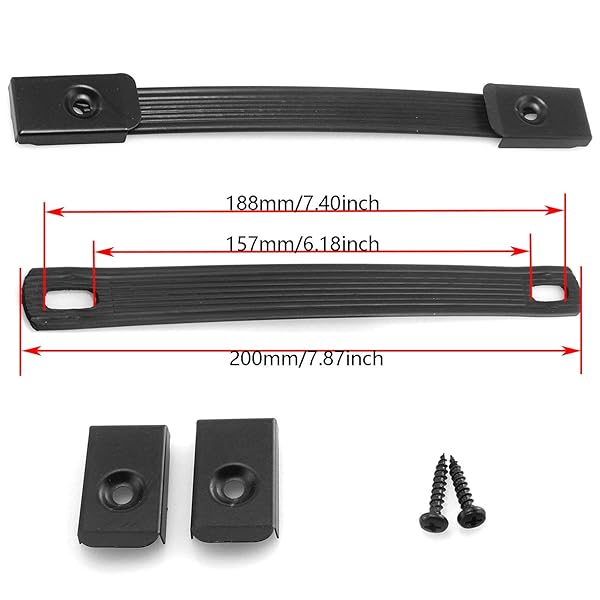 DGZZI DGZZI 2PCS 8Inch Black Guitar Amplifier Speaker Cabinet Handle Strap with Metal End Caps - View 3 of 6