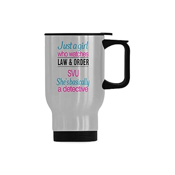 WECE Mug Travel Coffee Mug Just a Girl Who Watches Law and Order SVU Detective Water Cup Stainless Steel Tea Cup 14 Ounce