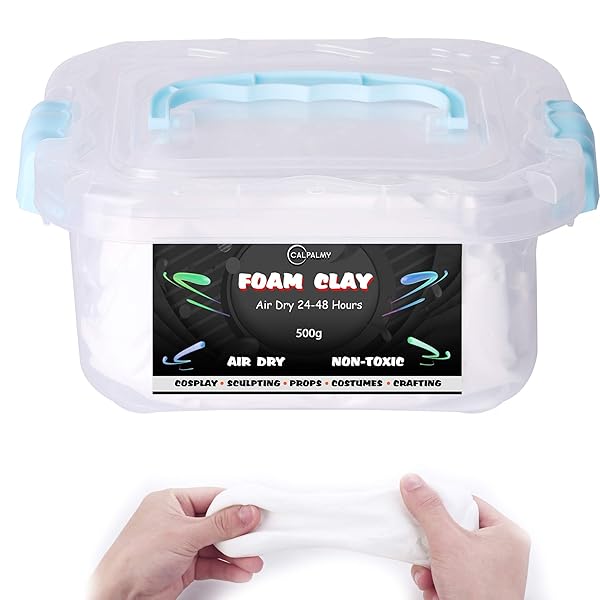 CALPALMY 1.1lb High-Density Moldable Cosplay Foam Clay - Perfect for Intricate Designs, Air Dries for Easy Cutting & Shaping