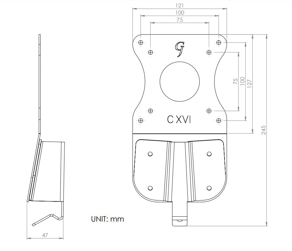 Gladiator Joe Monitor Arm Mount VESA Bracket Adapter for ASUS VZ27VQ VZ27AQ VZ279H VZ249H VZ239H Laser Cut Made in North America - View 5 of 7