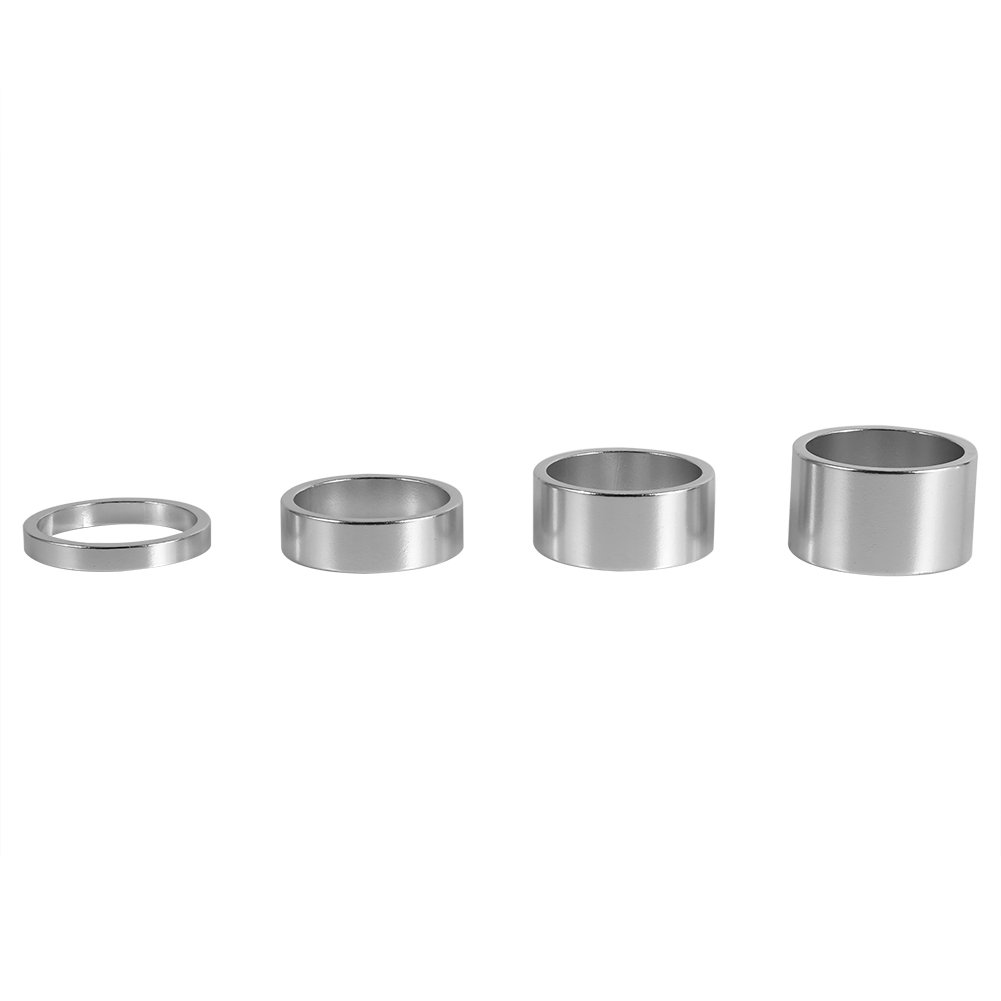 Aluminum Headset Spacers for MTB & Road Bikes - 4-Piece Set (5mm/10mm/15mm/20mm) for Optimal Performance