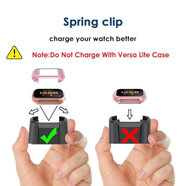 Simpeak Simpeak Screen Protector Bumper Case for Fitbit Versa Lite Smartwatch Pack of 5 in Rose Pink Clear Silver Black Rose Gold - View 2 of 6