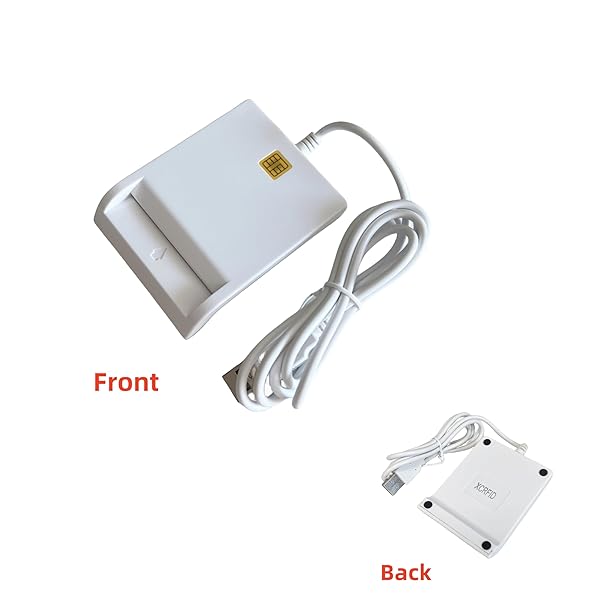 XCRFID ISO7816 Contact Smart Card Reader DOD Military USB CAC Compatible with Windows Mac OS and Linux Systems White - View 4 of 8