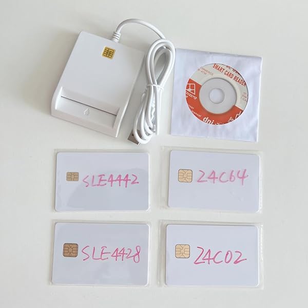 XCRFID ISO7816 Contact Smart Card Reader DOD Military USB CAC Compatible with Windows Mac OS and Linux Systems White