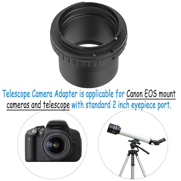 Yoidesu Canon Telescope Camera Adapter: 2-Inch M48 T-Ring for Canon Mount & Eyepiece - Double Structure Design - View 3 of 9