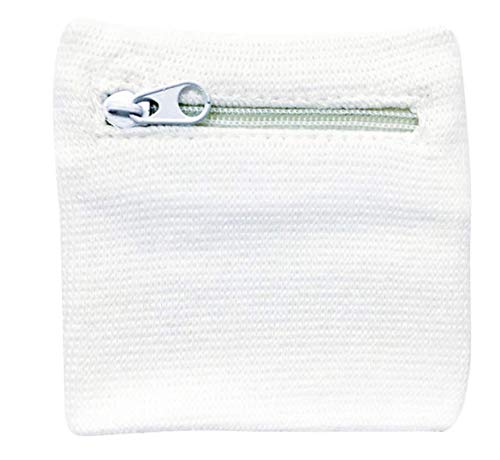 Chris.W Chris.W 3 Pairs Sports Wristband Zipper Sweatband Wrist Wallet Key Pocket for Running Cycling Jogging Black Blue White One Size Fits Most - View 3 of 6