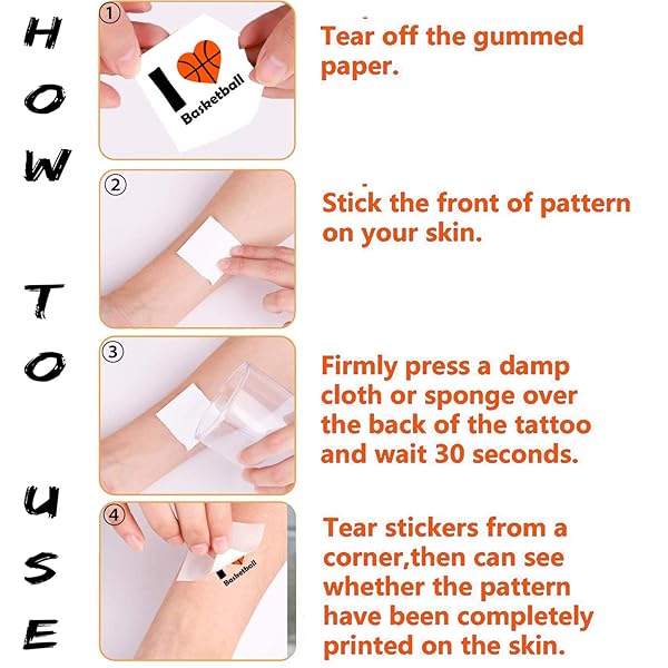 Oringaga Oringaga 300 Basketball Temporary Tattoos for Kids Sports Birthday Party Supplies Goodie Bag Stuffers Motivational Stickers 24 Sheets - View 3 of 5