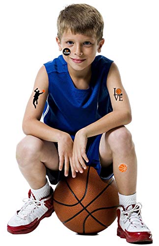Oringaga Oringaga 300 Basketball Temporary Tattoos for Kids Sports Birthday Party Supplies Goodie Bag Stuffers Motivational Stickers 24 Sheets - View 5 of 5