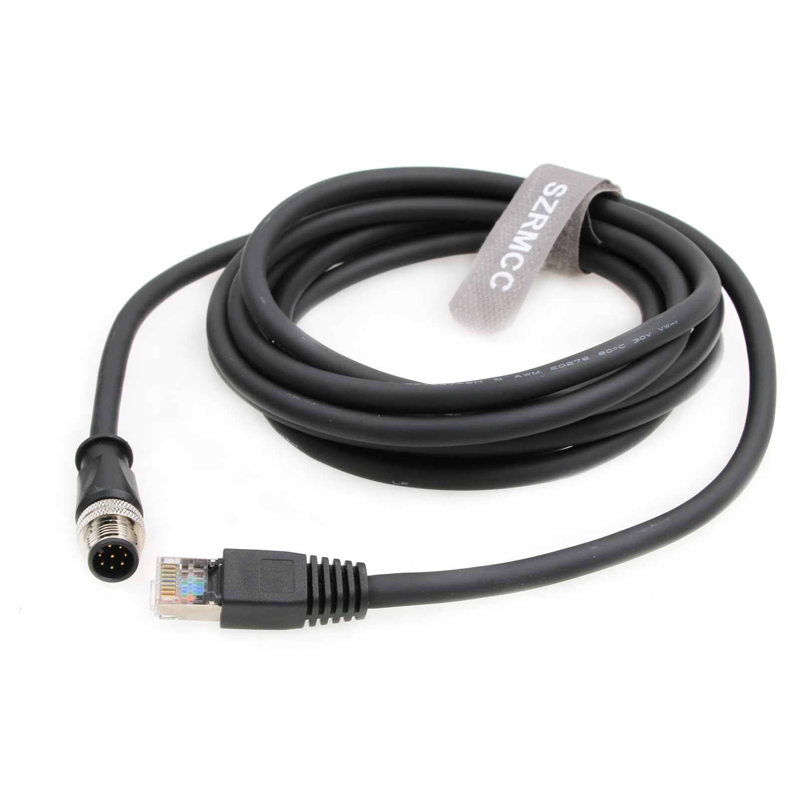 SZRMCC SZRMCC M12 A Code 8 Pin Male to RJ45 Ethernet Cable Cat6 Gigabit Waterproof for Cognex in-Sight 7000 DMR-300 Industrial Camera 1m - View 2 of 5