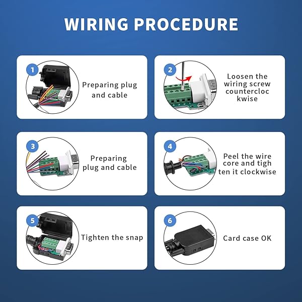 CenryKay DB9 Male Female Solderless Connector - RS232 D-SUB Breakout Board with Case & Long Bolts - View 6 of 9
