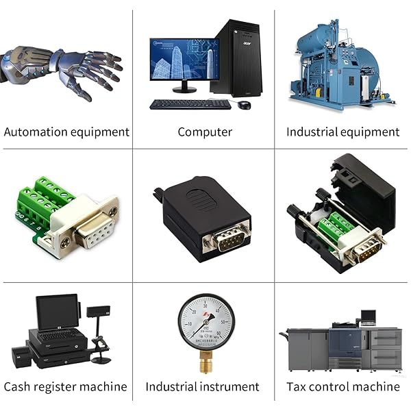 CenryKay DB9 Male Female Solderless Connector - RS232 D-SUB Breakout Board with Case & Long Bolts - View 7 of 9