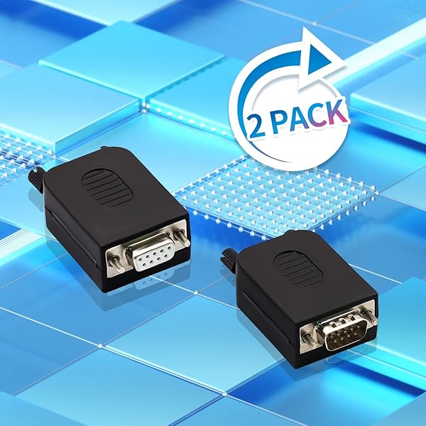 CenryKay DB9 Male Female Solderless Connector - RS232 D-SUB Breakout Board with Case & Long Bolts - View 9 of 9