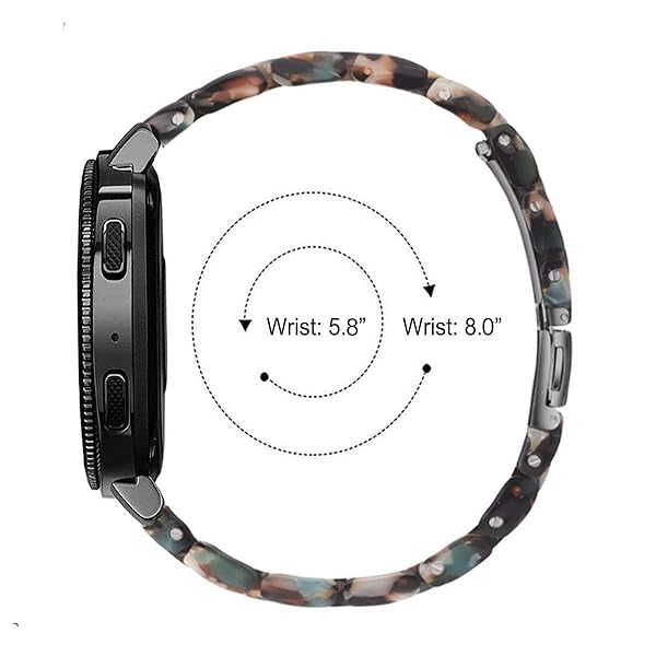SPINYE SPINYE Colorful Resin Watch Bands for Samsung Galaxy Watch 46mm Huawei Watch GT5 GT4 GT3 GT2 22mm Strap for Men and Women Black Green - View 8 of 9