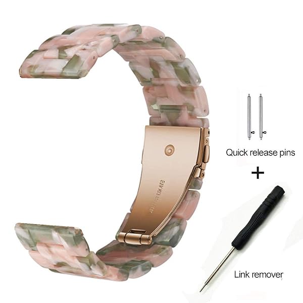 SPINYE SPINYE Colorful Resin Watch Bands for Samsung Galaxy Watch 46mm Huawei Watch GT5 GT4 GT3 GT2 22mm Strap for Women Men Pink Green - View 7 of 9