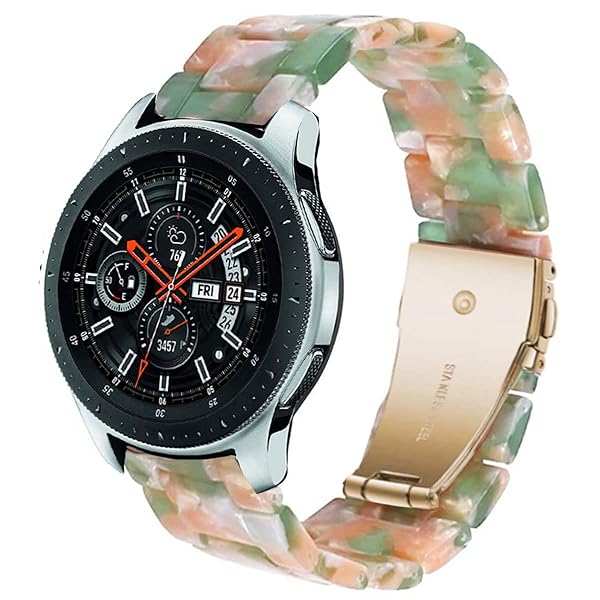 SPINYE SPINYE Colorful Resin Watch Bands for Samsung Galaxy Watch 46mm Huawei Watch GT5 GT4 GT3 GT2 22mm Strap for Women Men Pink Green - View 2 of 9