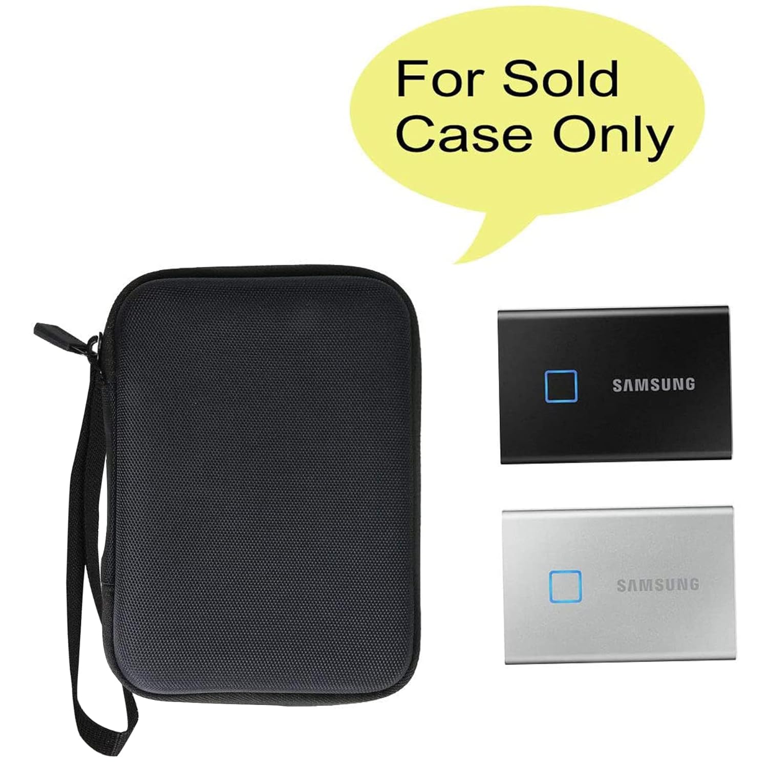 co2CREA co2CREA Hard Travel Case for Samsung T7 Touch Portable SSD 500GB 1TB 2TB Black Case with Grey Interior - View 2 of 6