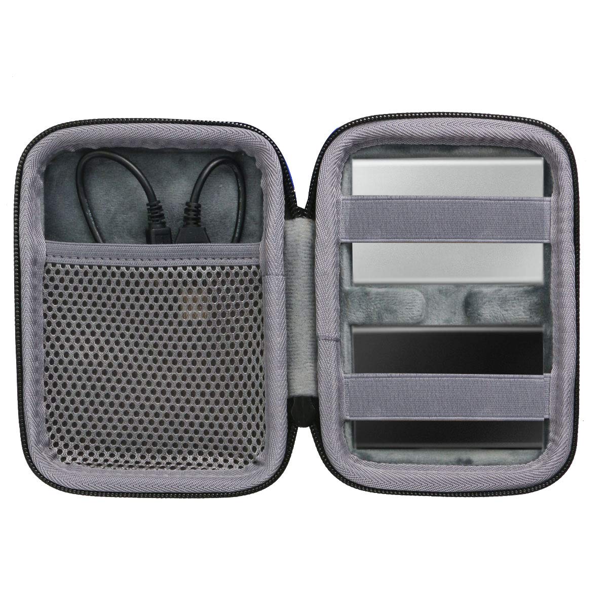 co2CREA Hard Travel Case for Samsung T7 Touch Portable SSD 500GB 1TB 2TB Black Case with Grey Interior