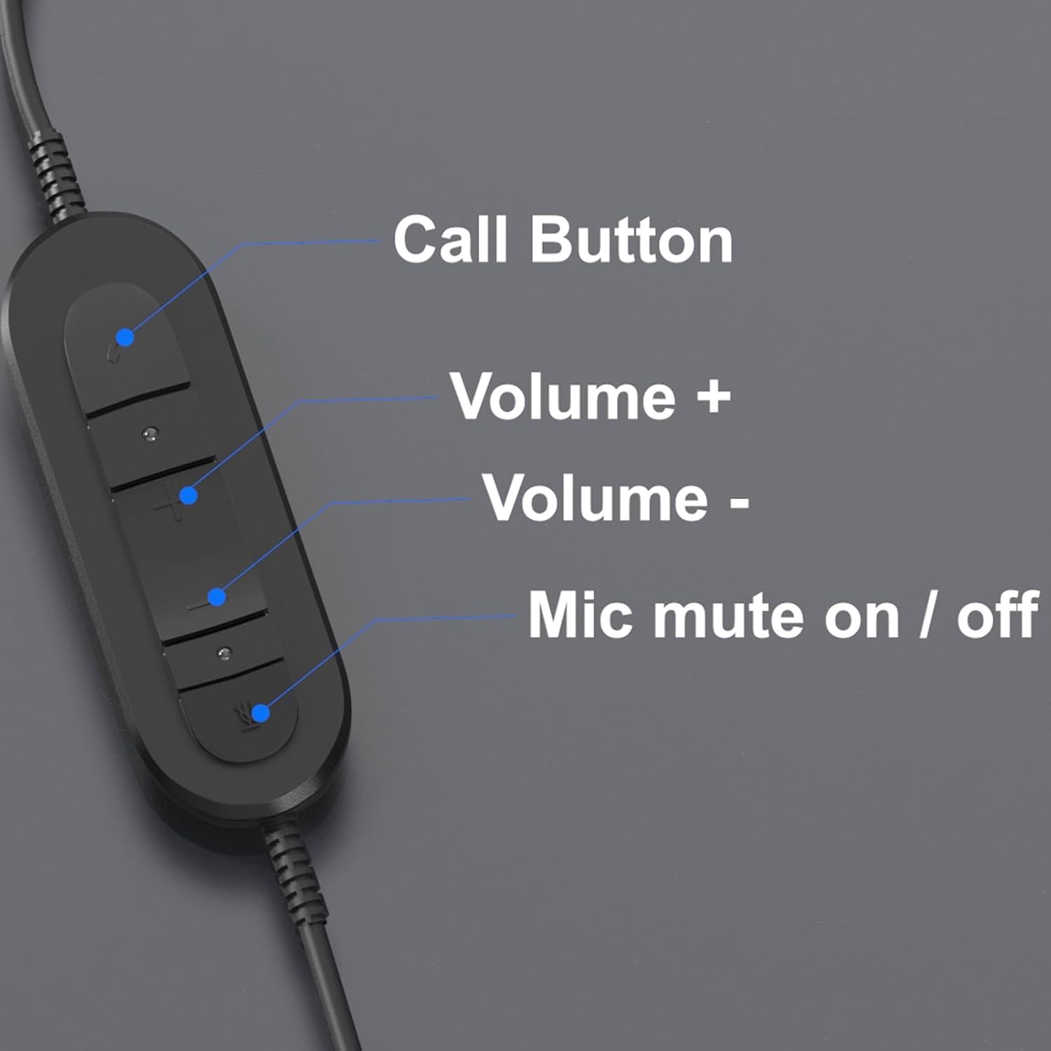 MKJ MKJ USB Headset for Computer Wired PC Headset with Noise Cancelling Microphone Black - View 6 of 6