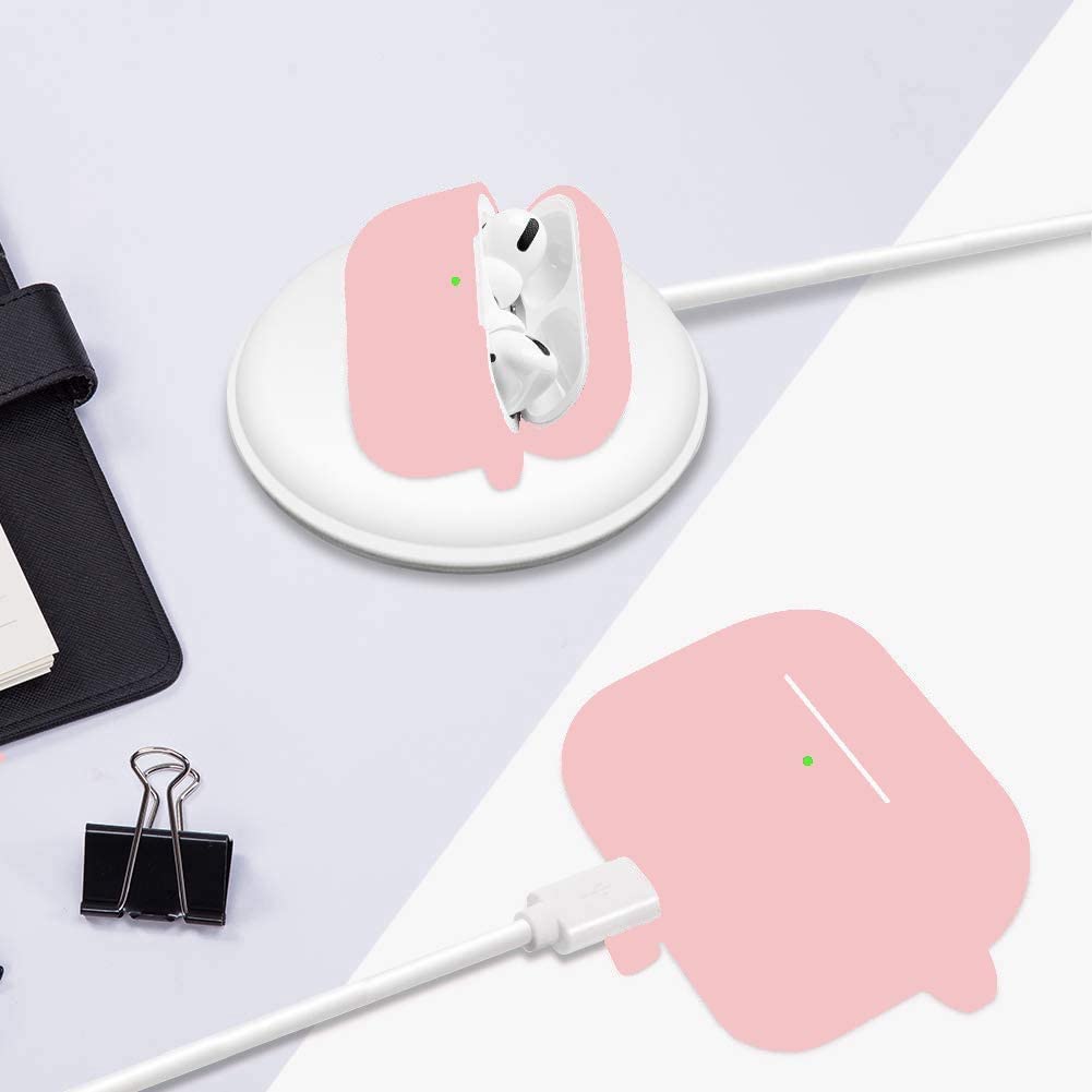 Cypher.V Light Pink Protective Case Cover for Airpods Pro with Ear Tips and Cute Pom Pom Keychain Kit - View 6 of 6