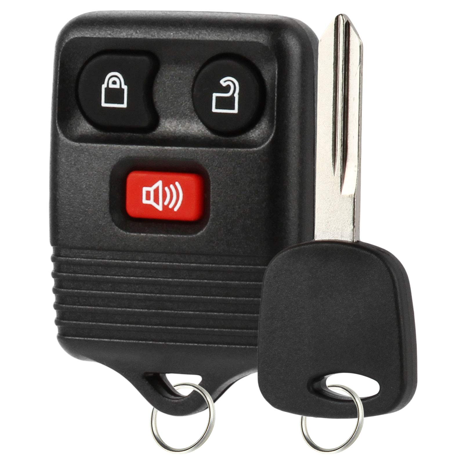 USARemote Key Fob Keyless Entry for Ford F150 F250 F350 Escape Expedition Explorer with 80 Bit Key Black Plastic Pickup Truck SUV