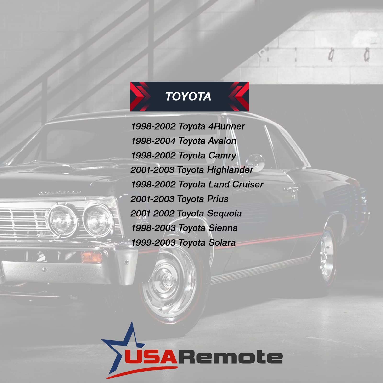 USARemote Keyless Entry Remote Fob and Ignition Key for 2002 Toyota Camry and 2002-2003 Solara GQ43VT14T - View 7 of 9