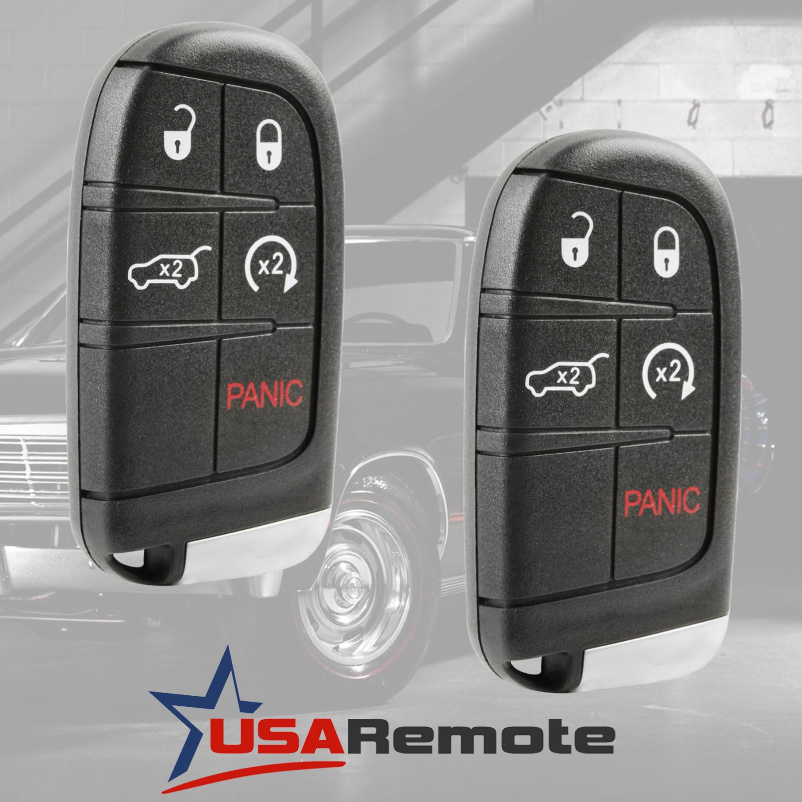 2 Key Fits Jeep Compass Trackhawk Renegade Fiat 500L Smart Keyless Entry Remote Key Fob M3N40821302 - View 2 of 6