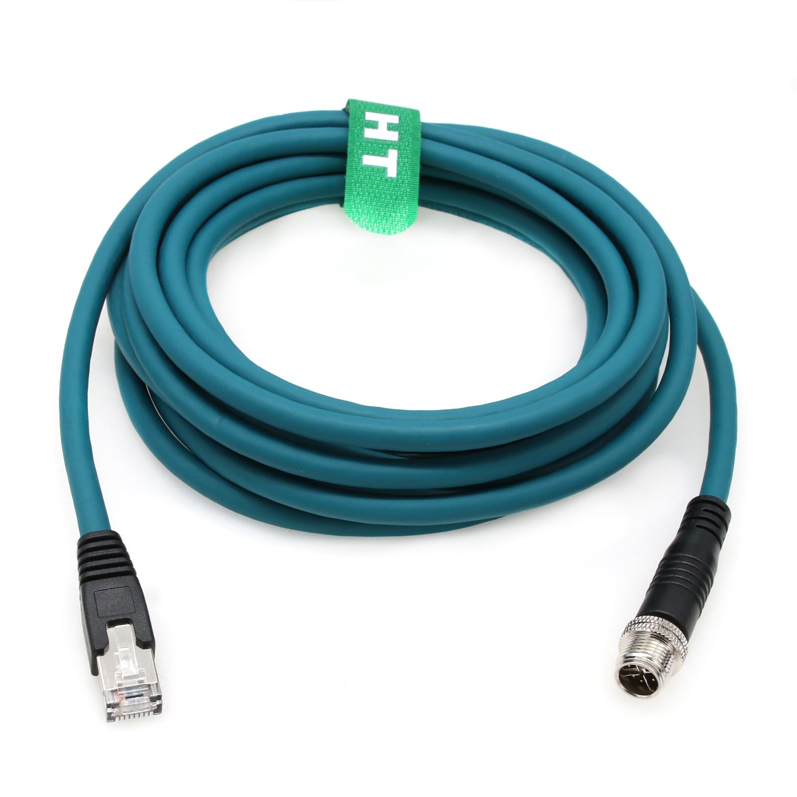 HangTon 3M Ethernet Cable for Cognex In-Sight 9000/7000 Gen2, Microscan & Basler Cameras - M12 8 Pin X-Code RJ45