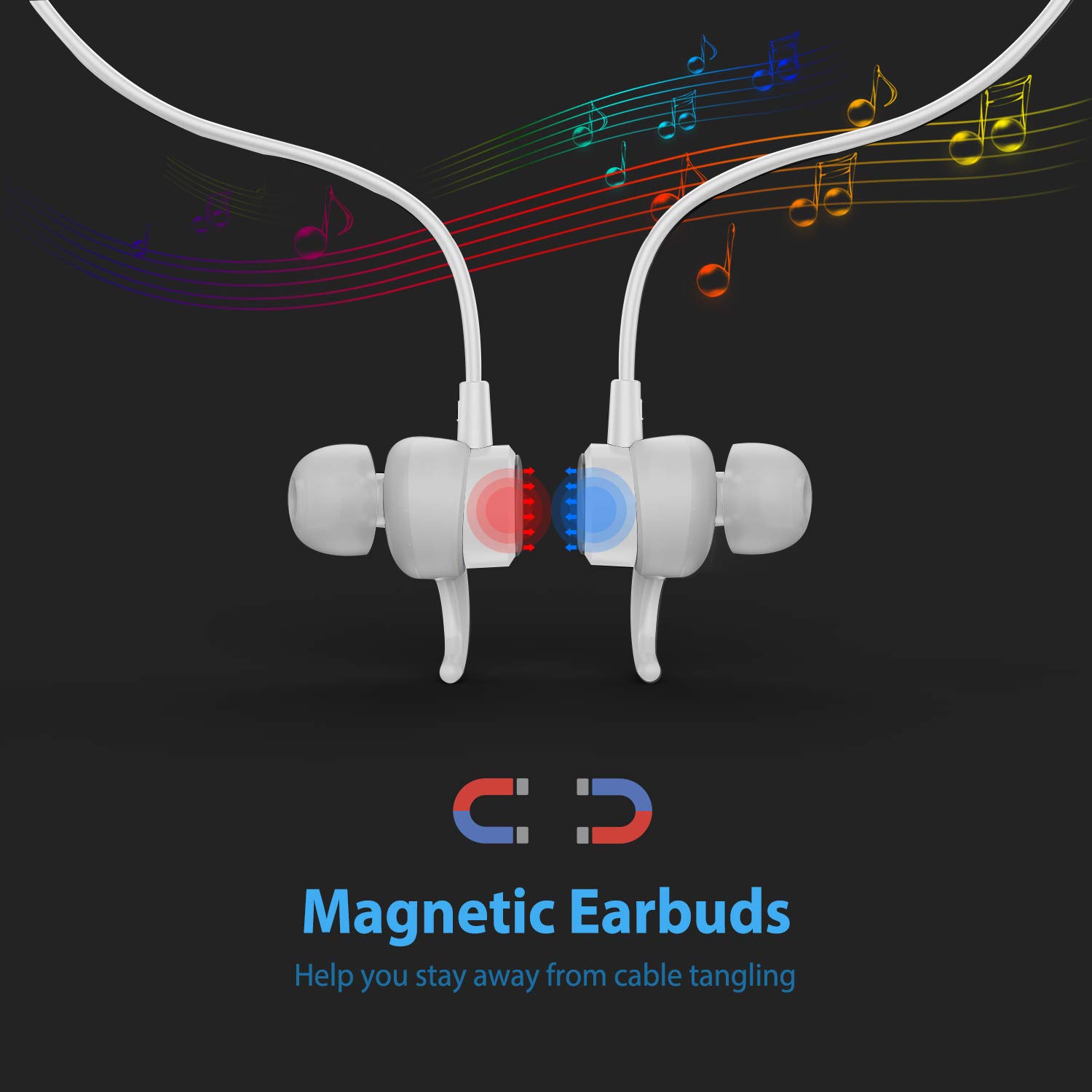 ADPROTECH ADPROTECH Lightning Headphones Magnetic Earbuds MFi Certified with Microphone for Sports Workout Compatible with iPhone 14 13 12 11 Pro Max Xr Xs Max White - View 4 of 8