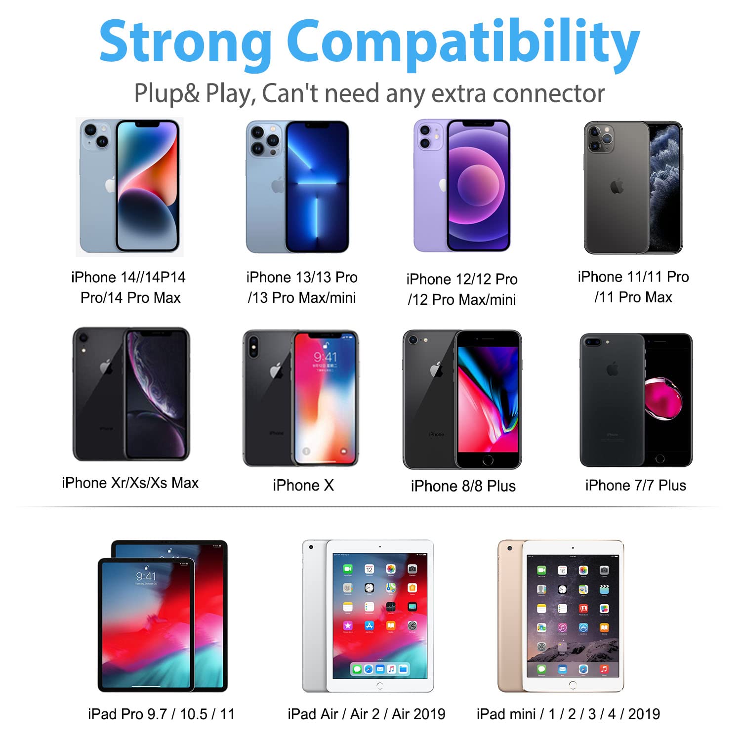 ADPROTECH ADPROTECH Lightning Headphones Magnetic Earbuds MFi Certified with Microphone for Sports Workout Compatible with iPhone 14 13 12 11 Pro Max Xr Xs Max White - View 6 of 8