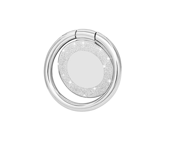 lenoup Lenoup Glitter Phone Ring Holder - Sparkle Kickstand & Finger Grip for All Phones & Tablets (Silver) - View 2 of 7