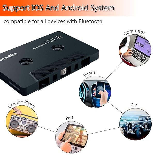 arsvita Arsvita Bluetooth Cassette Receiver - Wireless Tape Player & Aux Adapter with Bluetooth 5.0 - View 5 of 8