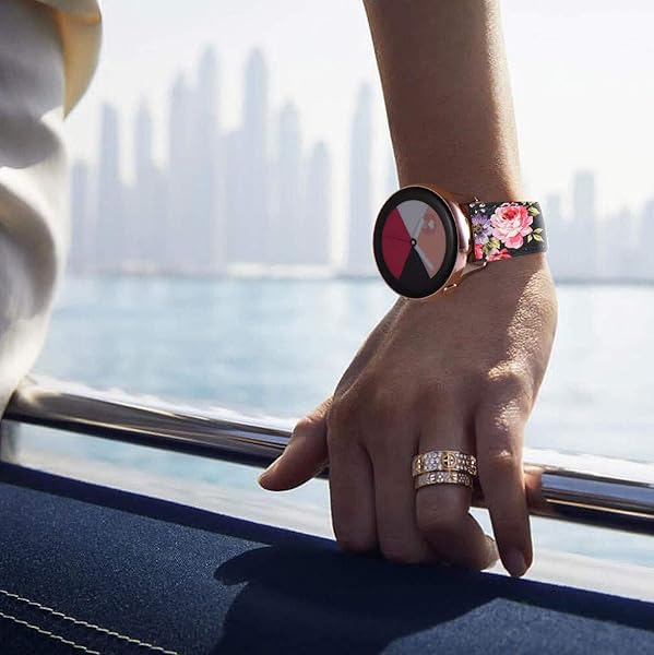 SPINYE SPINYE Band for Galaxy Watch 46mm and 3 45mm 22mm Soft Leather Replacement Strap for Samsung Gear S3 Frontier Classic Flower Green - View 8 of 8